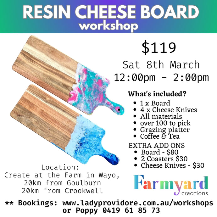 RESIN - Pick your Design - (Deposit) Sat 8th Mar 12:00pm - 2:00pm